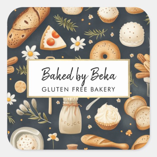 職人技の喜びベーカリー,パン,ペストリー スクエアシール (正面)