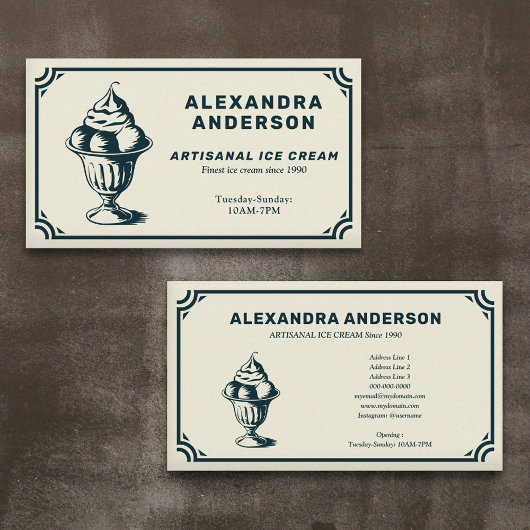 職人用アイスクリームヴィンテージ 名刺