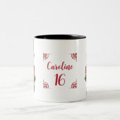 職人用レッドローズハンドエレガンス絵を描フローラ ツートーンマグカップ (中央)