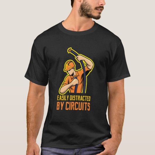 職人電気工事士電圧 Tシャツ (正面)