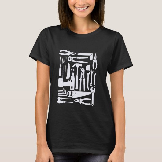 職人 ハードウェア ツールセット 機械技師 エンジニア ハン Tシャツ (正面)