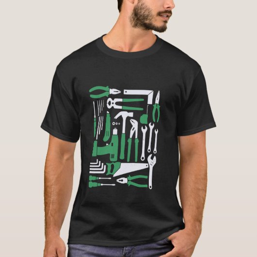 職人 ハードウェア ツール セット 機械技師 エンジニア ハン Tシャツ (正面)