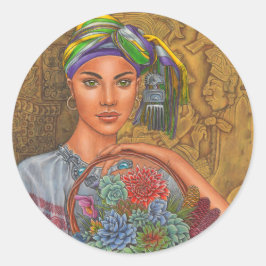 「職人:バスケットウィーバー」ステッカー ラウンドシール