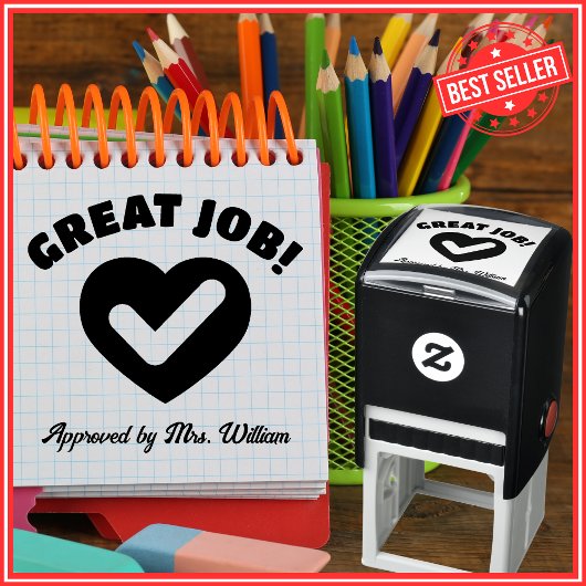 職務素晴らしハートティックグレーディング勇気付けられる先生 セルフインキングスタンプ