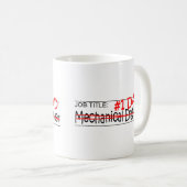 職名#1のパパの機械式の英語 コーヒーマグカップ (正面右)
