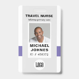 職員用ナースの写真とロゴ名札 バッジ