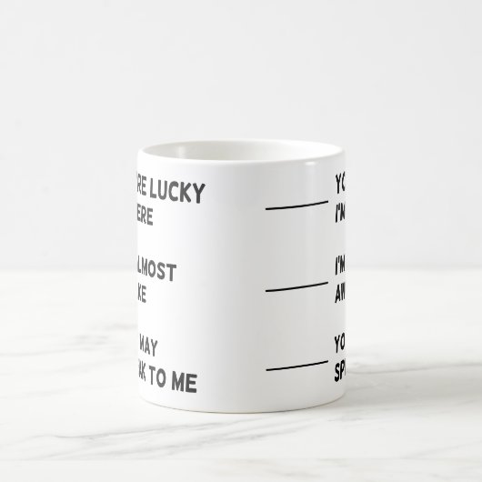 職場おもしろい朝の従業員の同僚引用文 コーヒーマグカップ (中央)