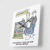 職場でそろばんを使う会計士 スクエア壁時計 (傾斜)
