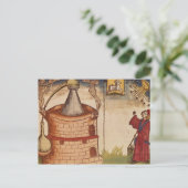 職場での錬金術師のイラストレーション ポストカード (スタンド正面)