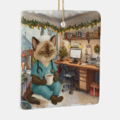 職場のクリスマスと看護師 セラミックオーナメント (右)