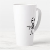 職場のスティックマン - 電気技師 カフェラテマグ (右アングル)