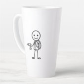 職場のスティックマン - 電気技師 カフェラテマグ (左アングル)
