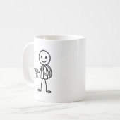 職場のスティックマン - 電気技師 コーヒーマグカップ (正面左)