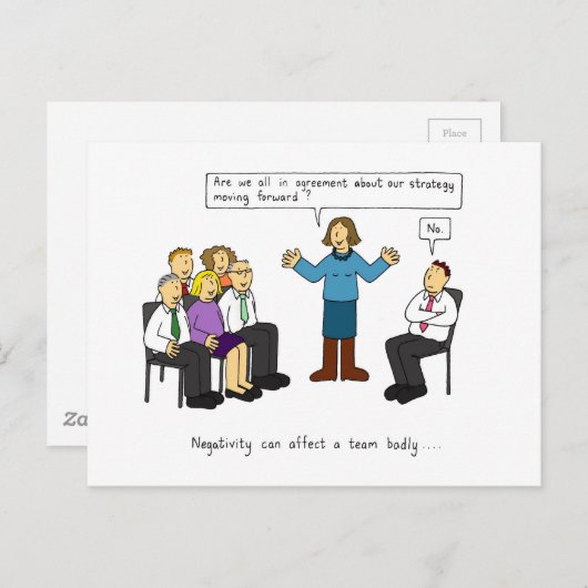 職場のユーモアにおける否定的。 ポストカード (正面/裏面)