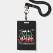 職場の同僚のオフィスではなく、玄関を飾ろう Xmas バッジ (正面（ネックストラップ付）)