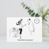 職場の婚約者、ユーモアあふれるヴィンテージ セーブザデート (スタンド正面)