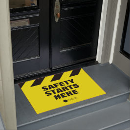 職場の安全が始まる黄色と黒のテープ ドアマット