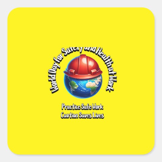 職場の安全衛生に関する世界記念日 スクエアシール (正面)