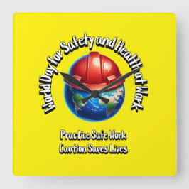 職場の安全衛生に関する世界記念日 スクエア壁時計