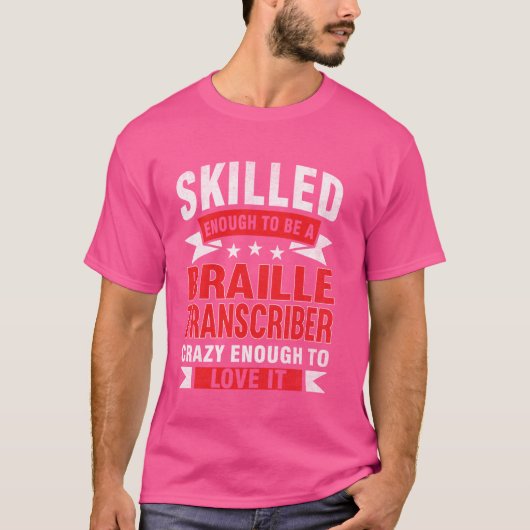 職業おもしろい引用文熟練点字転写機 Tシャツ (正面)