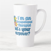 職業すごいセラピストかわいいOT カフェラテマグ (右)