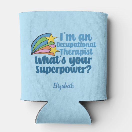 職業すごいセラピストキュートパーソナライズされたOT 缶クーラー (裏面)