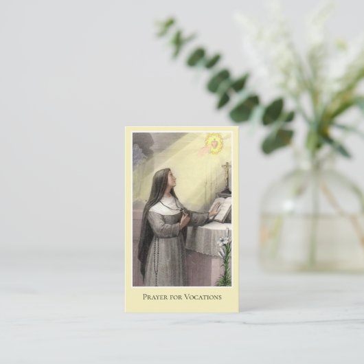 職業の神聖なカードのための祈りの言葉 名刺 (スタンド正面)