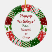 職業または名前のクリスマスのギフト セラミックオーナメント (裏面)