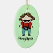 職業カメラマンの女性のパーソナライズなカスタム セラミックオーナメント (右)
