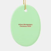 職業カメラマンの女性のパーソナライズなカスタム セラミックオーナメント (裏面)