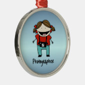 職業カメラマンの女性 メタルオーナメント (右)