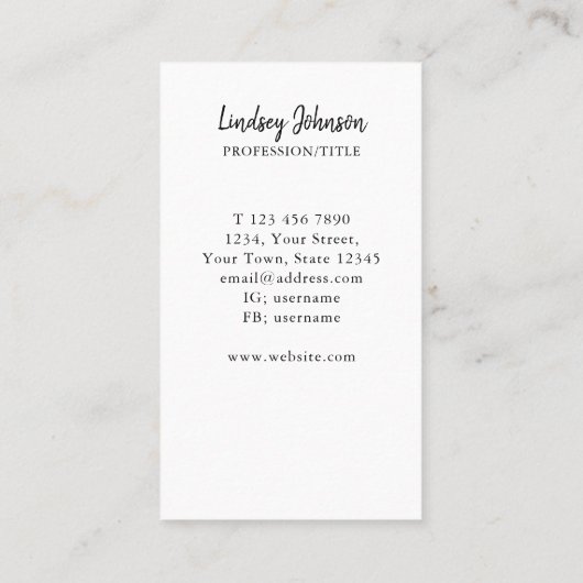 職業カラフル名刺 名刺 (裏面)