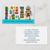 職業セラピストキッズトイズフォトブルー 名刺 (正面/裏面)