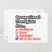 職業セラピストクイズ…ジョーク ポストカード (正面/裏面)