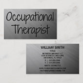 職業セラピストシルバーウェーブビジネスカード 名刺 (正面/裏面)