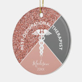 職業セラピストバラカスタマイズ金ゴールド名 セラミックオーナメント (左)