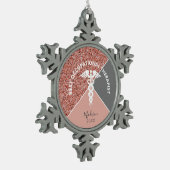 職業セラピストパーソナライズされたクリスマス スノーフレークピューターオーナメント (左)