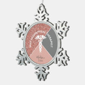 職業セラピストパーソナライズされたクリスマス スノーフレークピューターオーナメント (右)