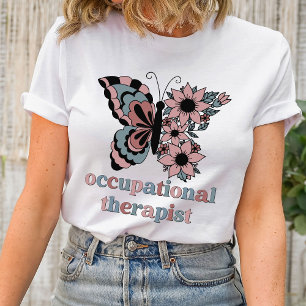 職業セラピストパーソナライズされたボホバタフライ Tシャツ
