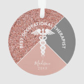 職業セラピストピンクグリッター オーナメント (裏面)
