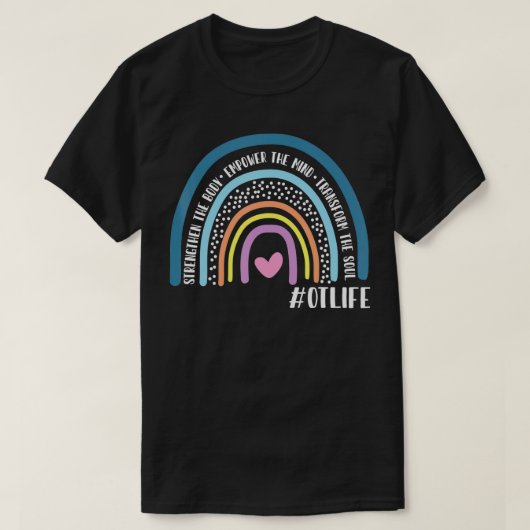 職業セラピストレインボーエンハンスザ体 Tシャツ (デザイン正面)