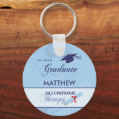 職業セラピスト卒業式スワール・ラウンドギフト キーホルダー (正面)
