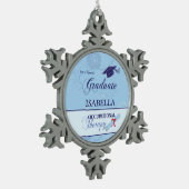 職業セラピスト卒業式スワール・ラウンドギフト スノーフレークピューターオーナメント (左)