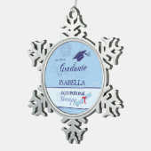 職業セラピスト卒業式スワール・ラウンドギフト スノーフレークピューターオーナメント (右)