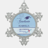 職業セラピスト卒業式スワール・ラウンドギフト スノーフレークピューターオーナメント (正面)