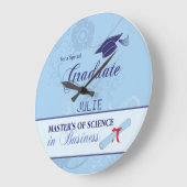 職業セラピスト卒業式スワール・ラウンドギフト ラージ壁時計 (傾斜)