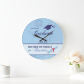 職業セラピスト卒業式スワール・ラウンドギフト ラージ壁時計 (ホーム)