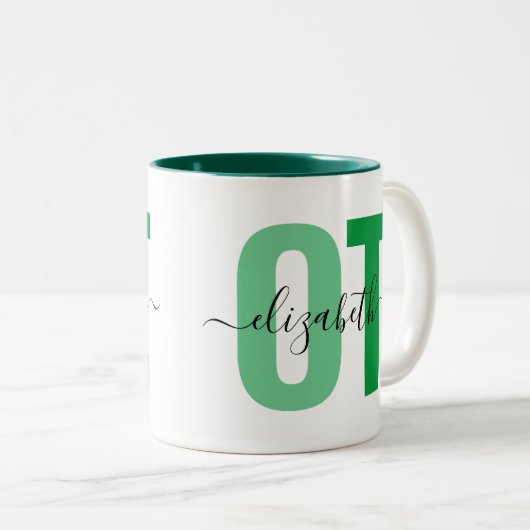 職業セラピスト名名前をカスタムする ツートーンマグカップ (正面右)