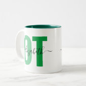 職業セラピスト名名前をカスタムする ツートーンマグカップ (正面左)