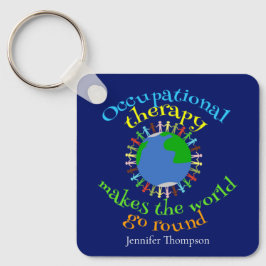 職業セラピスト引用文パーソナライズされたブルー キーホルダー